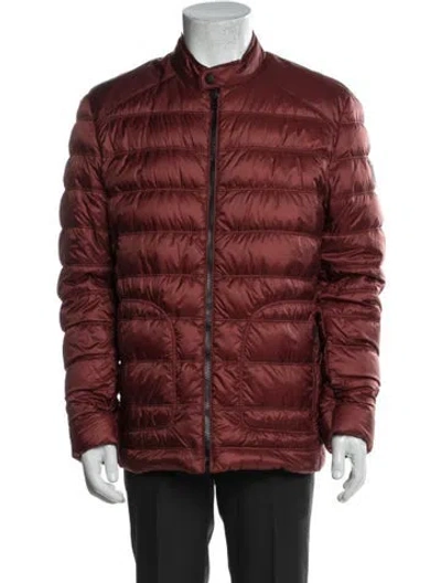 Pre-owned Belstaff Puffer Coat In Burgundy