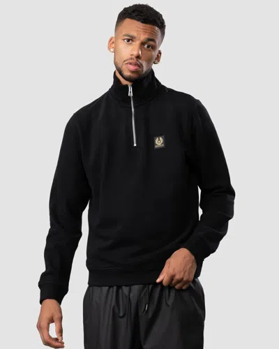 Belstaff Quarter Zip Sweatshirt In Black