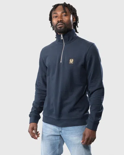 Belstaff Quarter Zip Sweatshirt In Black