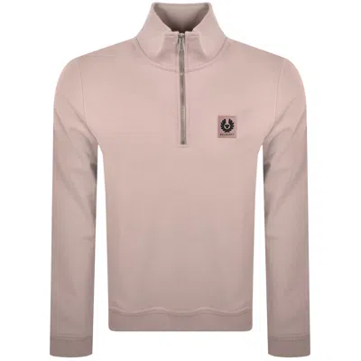 Belstaff Quarter Zip Sweatshirt Dusk Pink