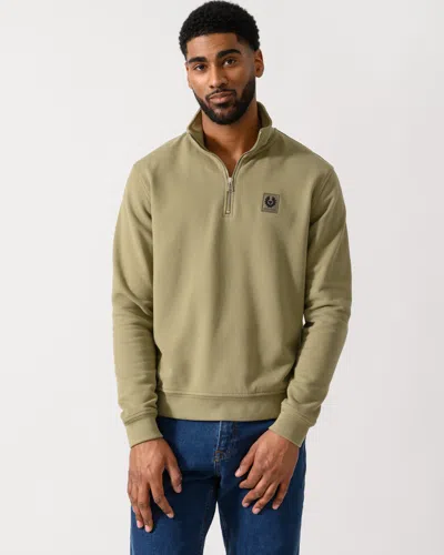 Belstaff Quarter Zip Sweatshirt In Green