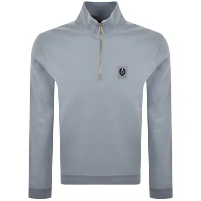 Belstaff Quarter Zip Sweatshirt Mist Blue