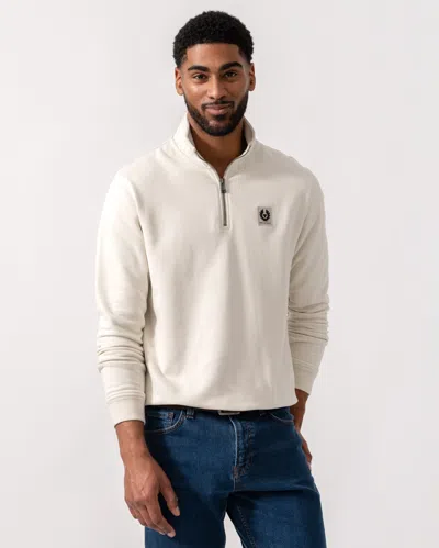 Belstaff Quarter Zip Sweatshirt In White