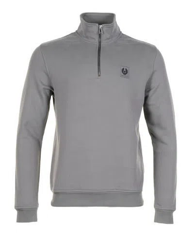 Belstaff Quarter Zip Sweatshirt Tornado Grey In Gray
