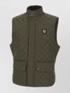 Belstaff Quilted Diamond Recycled Front Pockets Jacket In Green
