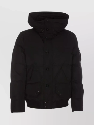 BELSTAFF QUILTED HOODED JACKET WITH RIBBED BOTTOM AND SLEEVE CUFFS