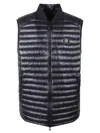 Belstaff Quilted Padded Gilet With High Collar In Gray
