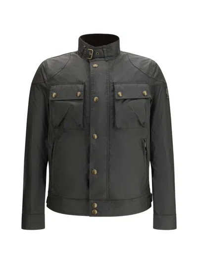 Belstaff Mens Dark Navy Racemaster High-neck Waxed-cotton Jacket In Blue