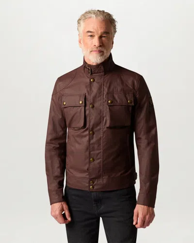 Belstaff Racemaster Mens Waxed Cotton Compact Field Jacket In Brown