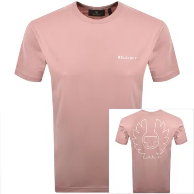 Belstaff Relaxed Fit Border T Shirt Dusk Pink