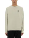 Belstaff Logo Patch Crew Neck Sweater In Neutrals