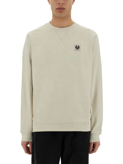Belstaff Relaxed Fit Crew Neck Sweatshirt In Neutrals