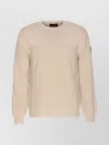 Belstaff Ribbed Crewneck Sweater Long Sleeves In Brown