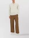 Belstaff Ribbed Cuff Knit Sweater With Hem Detail In Neutral