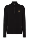 Belstaff Ribbed-knit Half-zip Sweater In Black