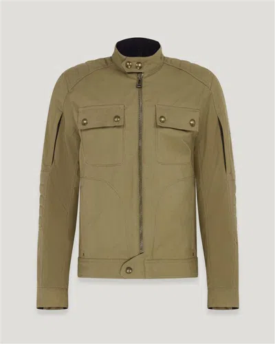 Belstaff Roberts Motorcycle Jacket Cotton Mix Olive Size Xl
