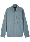 Belstaff Scale Logo Cotton-twill Shirt In Blue