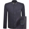 BELSTAFF BELSTAFF SCALE LINEN LONG SLEEVED SHIRT NAVY