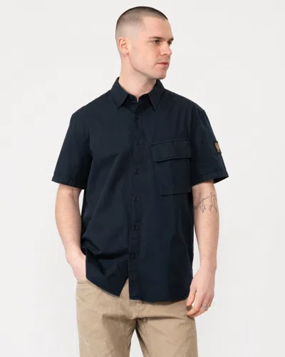 Belstaff Scale Mens Short Sleeve Shirt In Black