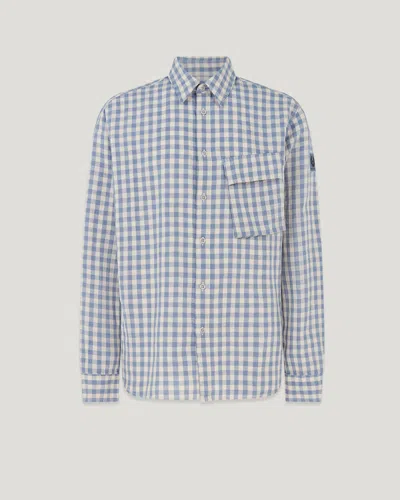 Belstaff Scale Shirt In Blue Flint / Stone Beige
