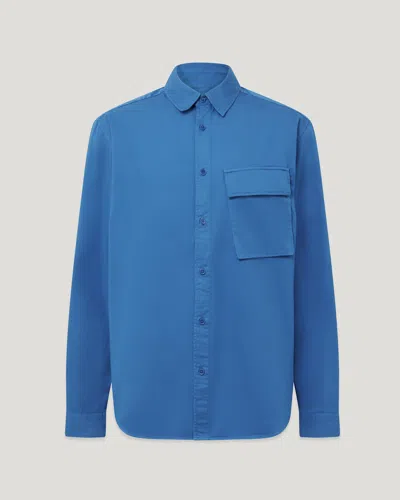 Belstaff Scale Shirt Garment Dye Cotton In Blue