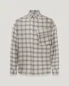 Belstaff Cotton Scale Shirt In Stone Beige / Black