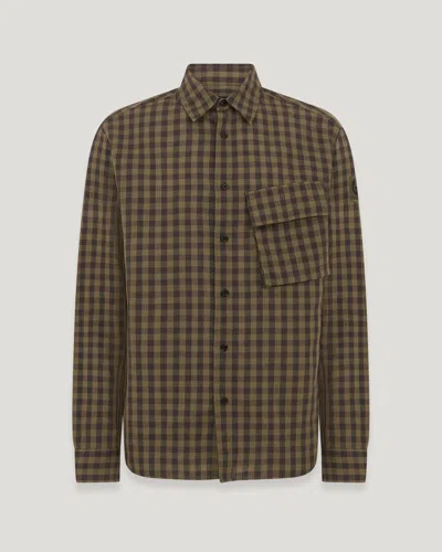 Belstaff Scale Shirt In Surplus Green / Washed Black