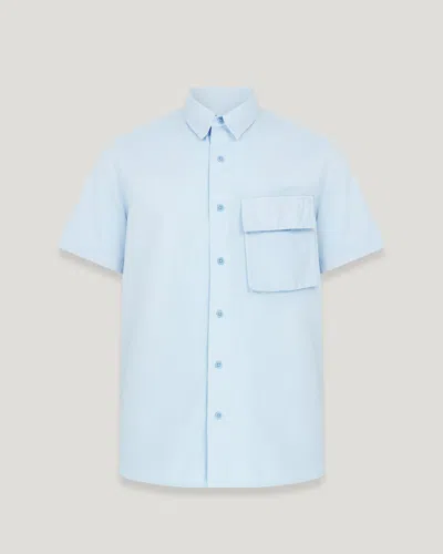 Belstaff Scale Short Sleeve Shirt In Sky Blue