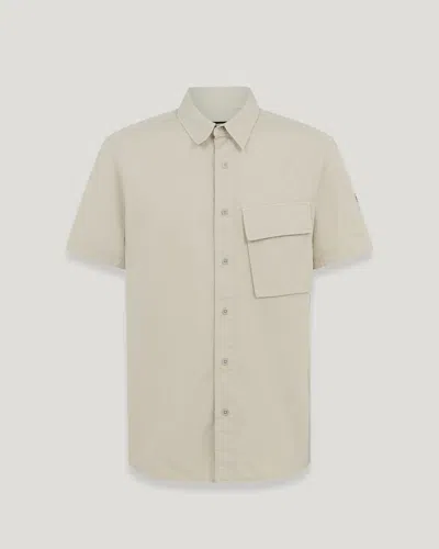 Belstaff Scale Short Sleeve Shirt In Stone Beige