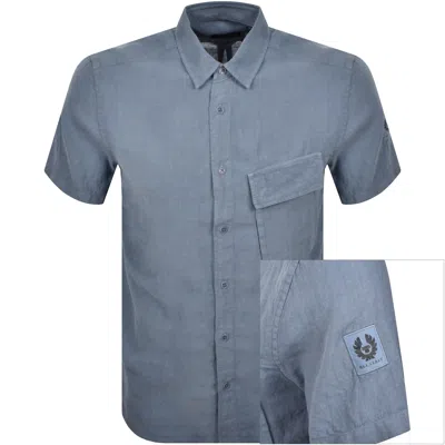 Belstaff Scale Short Sleeved Shirt Blue