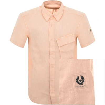 Belstaff Scale Short Sleeved Shirt Peach In Orange