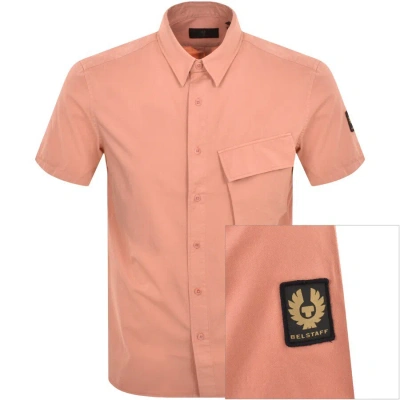 Belstaff Scale Short Sleeved Shirt Pink In Orange