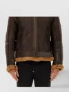 Belstaff Shearling Collar Panelled Jacket Belted In Brown