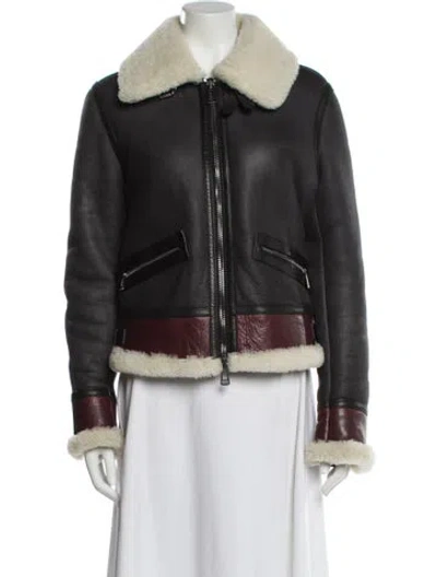 Pre-owned Belstaff Shearling Faux Fur Jacket In Gray