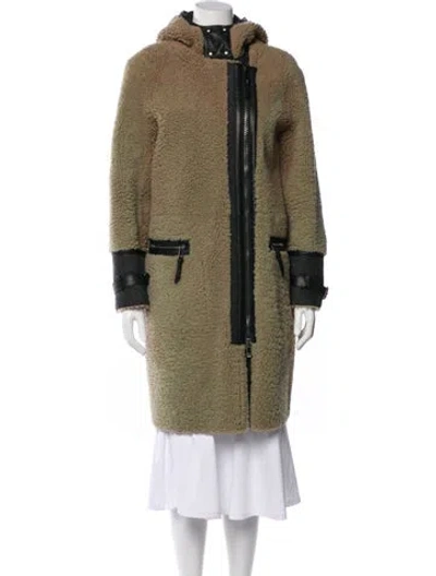 Pre-owned Belstaff Shearling Fur Coat In Neutral