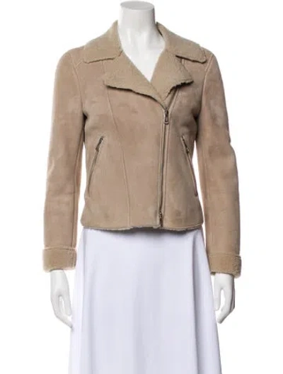 Pre-owned Belstaff Shearling Fur Jacket In Gray