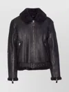 Belstaff Fur-collar Zip-pocket Leather Jacket In Black