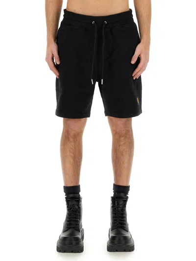 Belstaff Men Short Con Patch Logo In Black