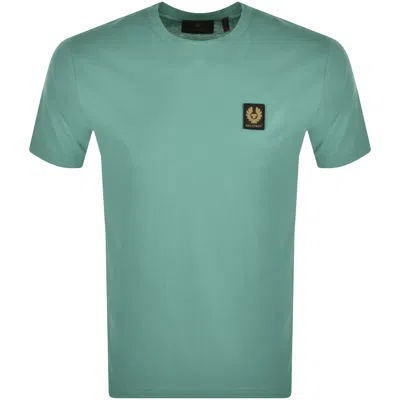 Belstaff Short Sleeve Logo T Shirt Blue In Green