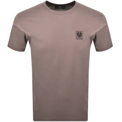 Belstaff Short Sleeve Logo T Shirt Brown