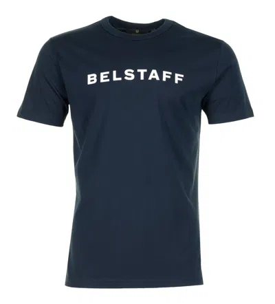 Belstaff Short Sleeve Logo T Shirt Dark Ink In Blue