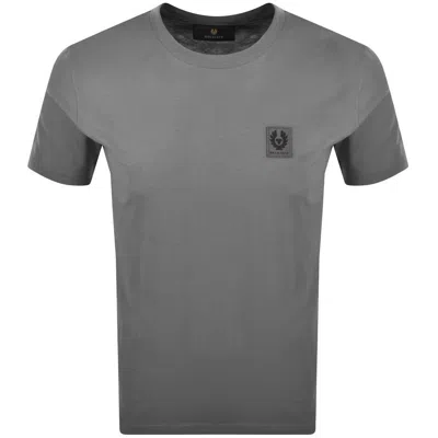 Belstaff Short Sleeve Logo T Shirt Grey In Gray