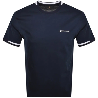 Belstaff Short Sleeve Logo T Shirt Navy In Blue