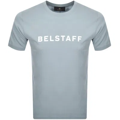 Belstaff Short Sleeve Logo T Shirt Quarry Blue