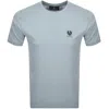 Belstaff Mens Brand-patch Crewneck Cotton-jersey T-shirt Quarry Blue