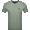Belstaff Short Sleeve Logo T Shirt Sage Green In Green