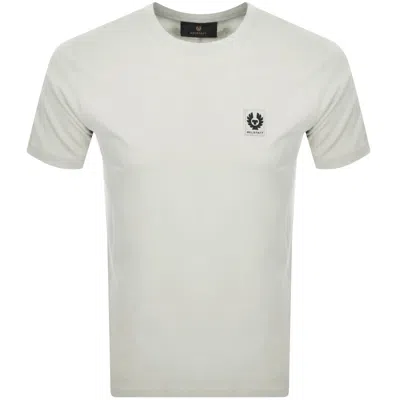 Belstaff Short Sleeve Logo T Shirt Silver Birch In Sand