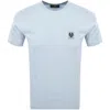 Belstaff Short Sleeve Logo T Shirt Sky Blue In Gold