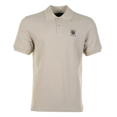 Belstaff Short Sleeve Polo Shirt Dark Sand In Brown