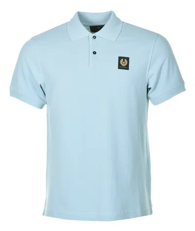 Belstaff Short Sleeved Mens Polo In Skyline Blue